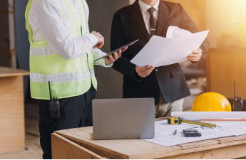 engineer-and-chief-foreman-talk-standing-turn-back 1